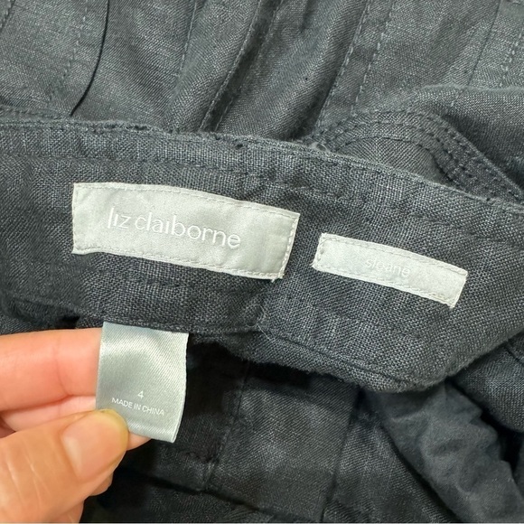 LIZ CLAIBORNE SLOANE 100% Linen women’s straight fit  trousers 4 Vintage Y2K EUC - Picture 12 of 12